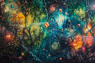 Abstrakte Galaxie: Opaleszierende Mikro- und Makrowelten